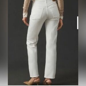 Rag and Bone Harlow midrise straight white denim ankle jeans 28 $225